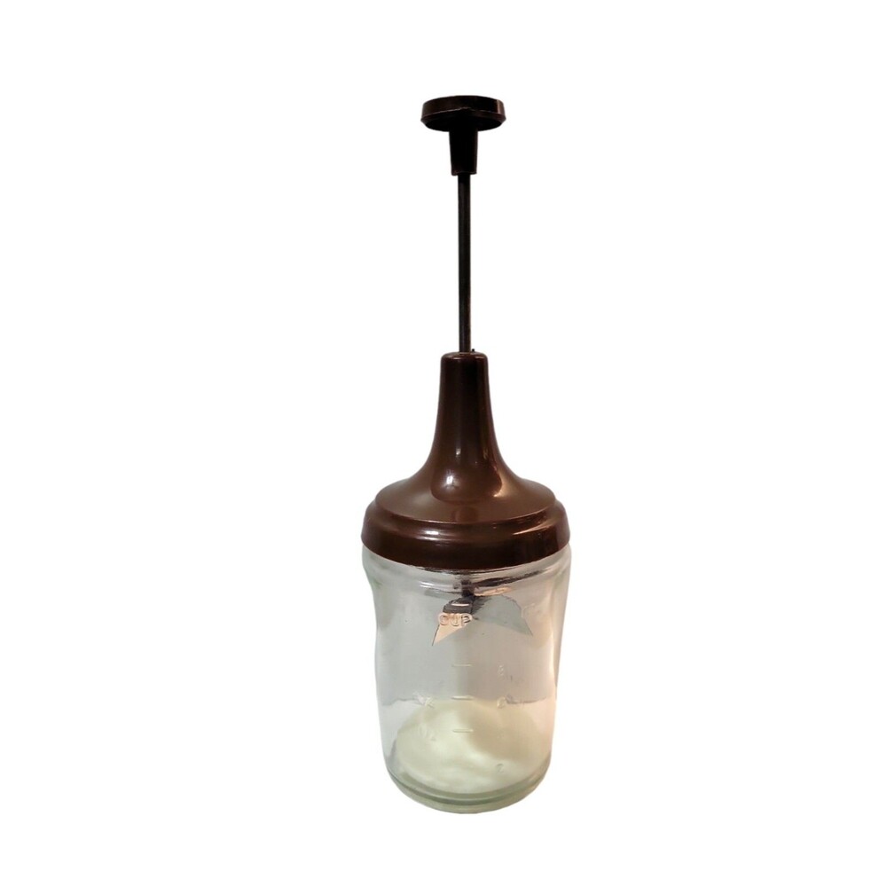 Acme Brown Food Nut Chopper Stainless Steel Blades Glass Jar 375ml USA
